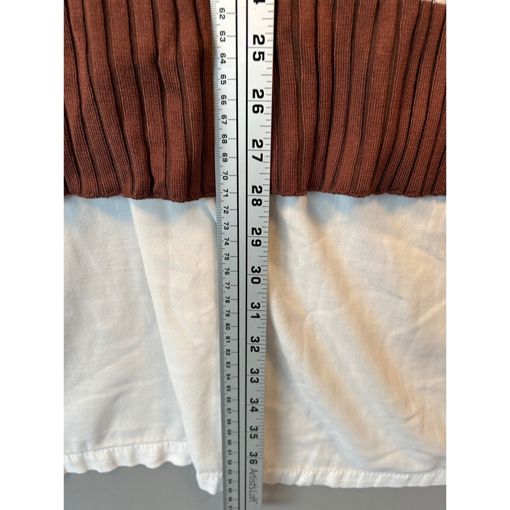 Fashion Nova Brown Orange Striped Ribbed Turtleneck Bodycon Midi Dress 1X #2260 - Picture 6 of 11